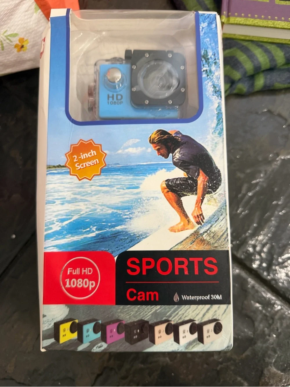 HD 1080P Waterproof Sports Action Camera Blue New in Box